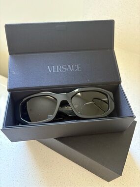 Versace Black Sunglasses with Smoke Lenses